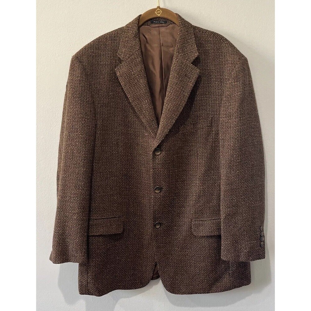 Ibiza Blazer Men’s 42 R Mambo Wool Alpaca Brown Tweed 3 Button Sport Coat‎